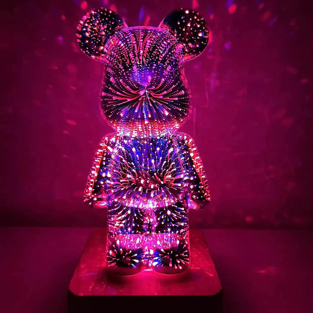 3D bear LED night light