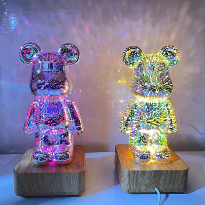 3D bear LED night light