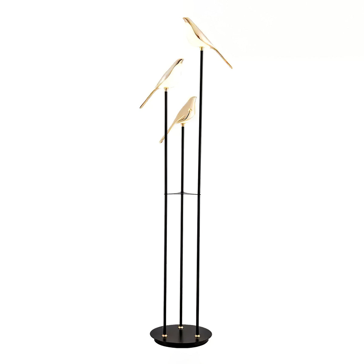 Floor lamp with a bird motif