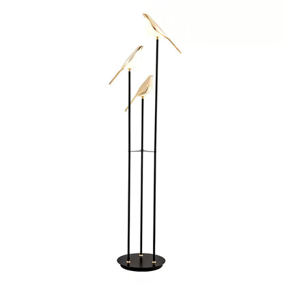Floor lamp with a bird motif