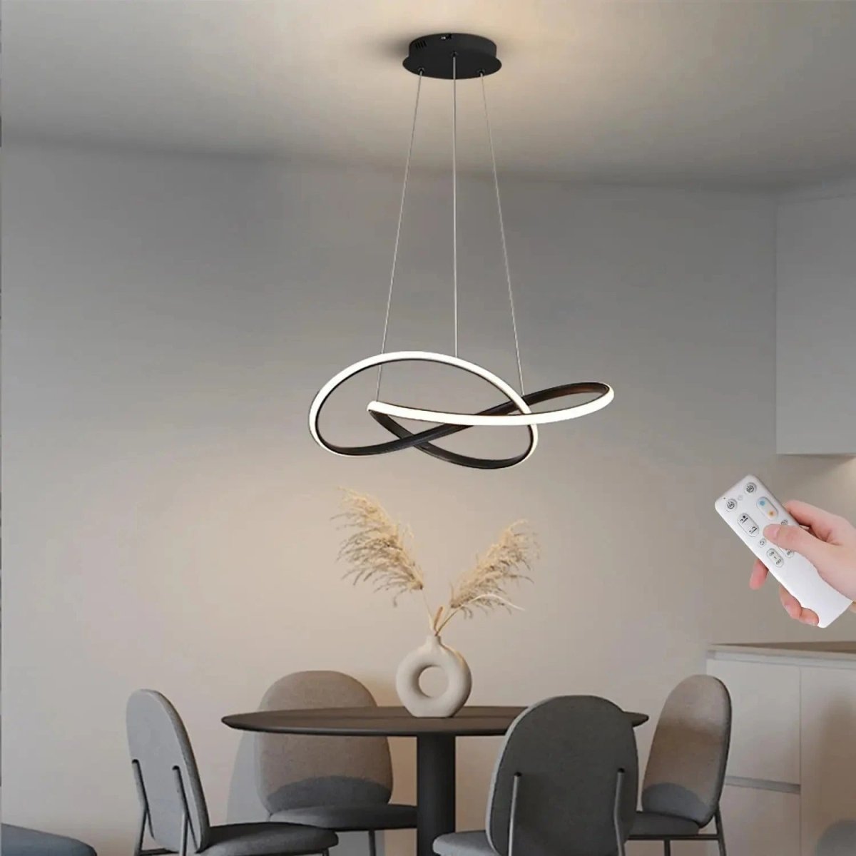 Suspension LED trèfle avec télécommande
