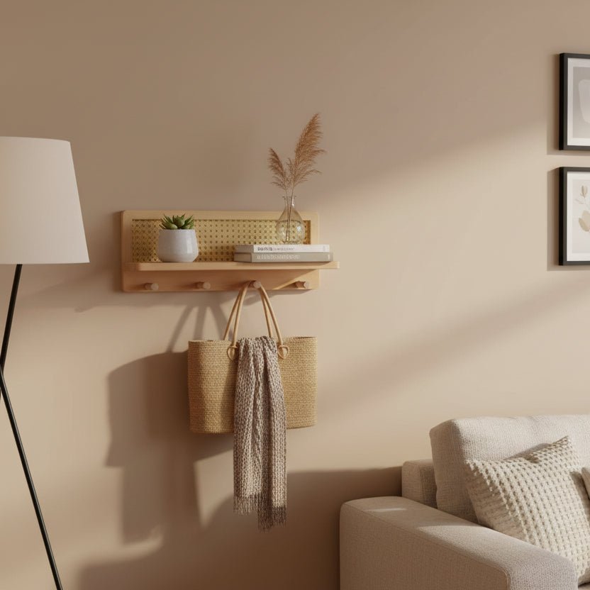 Étagère murale avec crochets