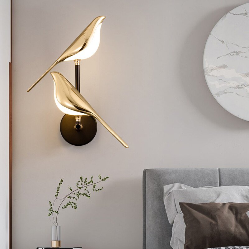 Lampe LED en forme d’oiseau avec fixation magnétique