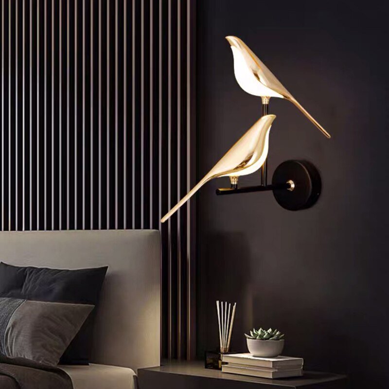 Lampe LED en forme d’oiseau avec fixation magnétique