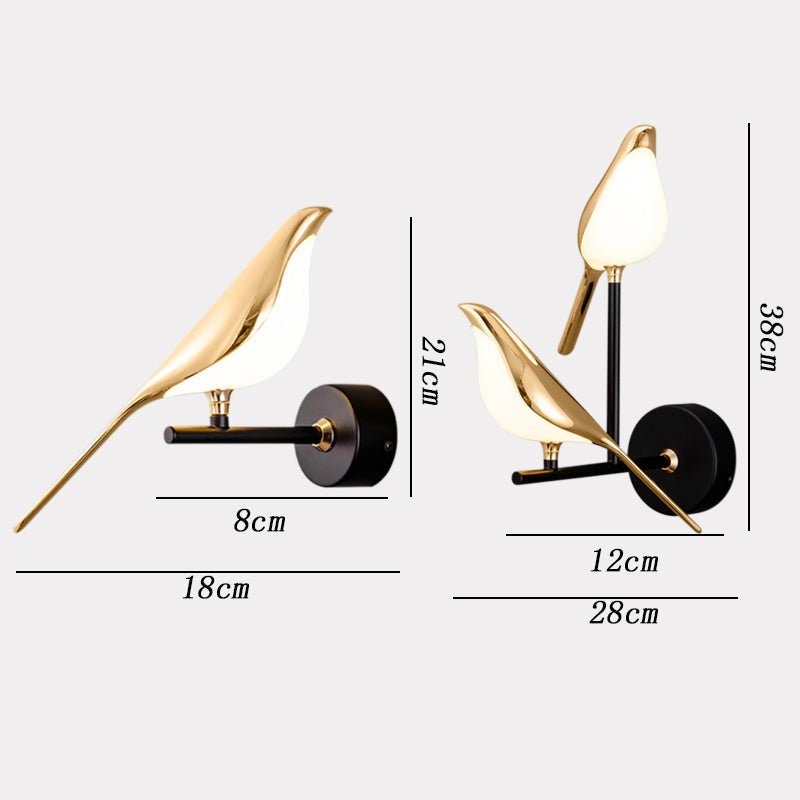 Lampe LED en forme d’oiseau avec fixation magnétique