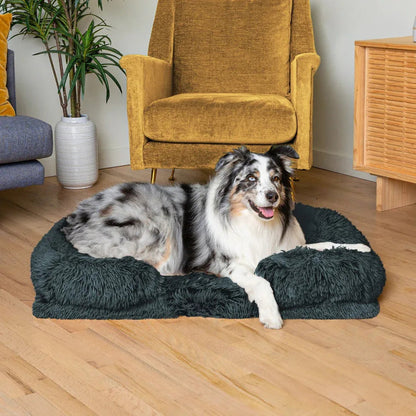 Plush dog bed