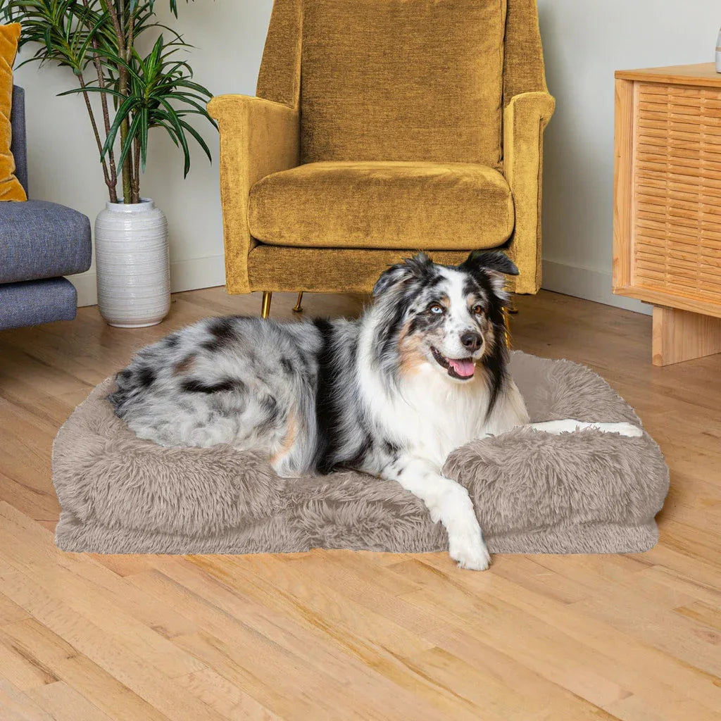 Plush dog bed