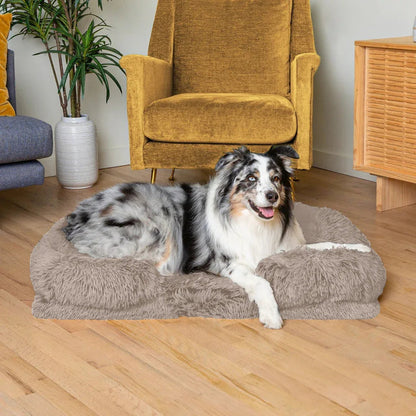 Plush dog bed