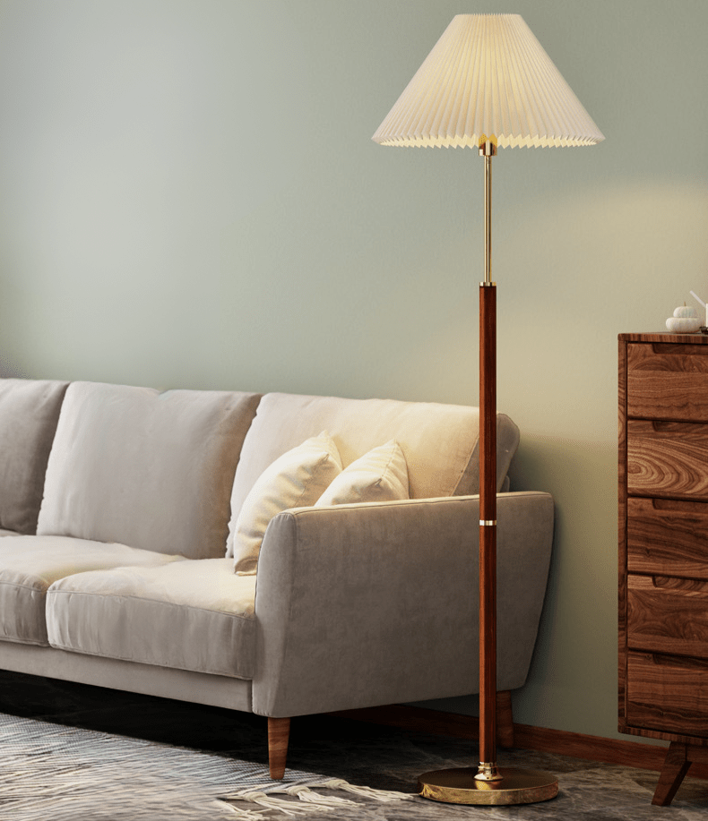 Lampa podłogowa z papierowym kloszem