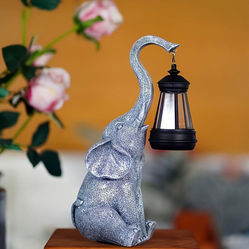 Solar elephant-shaped garden lamp