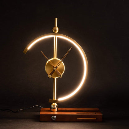 LED table lamp with clock and Qi charging