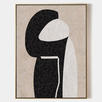 Black-and-white abstract painting
