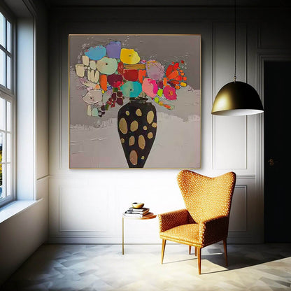 Painting of a vase with flowers