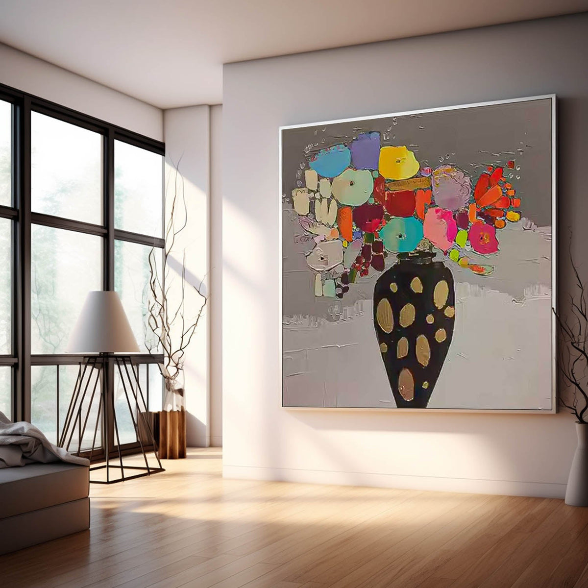 Painting of a vase with flowers