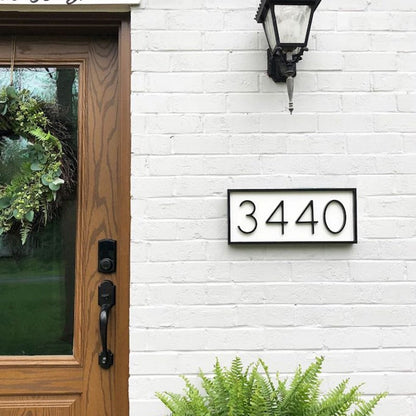 3D black house number
