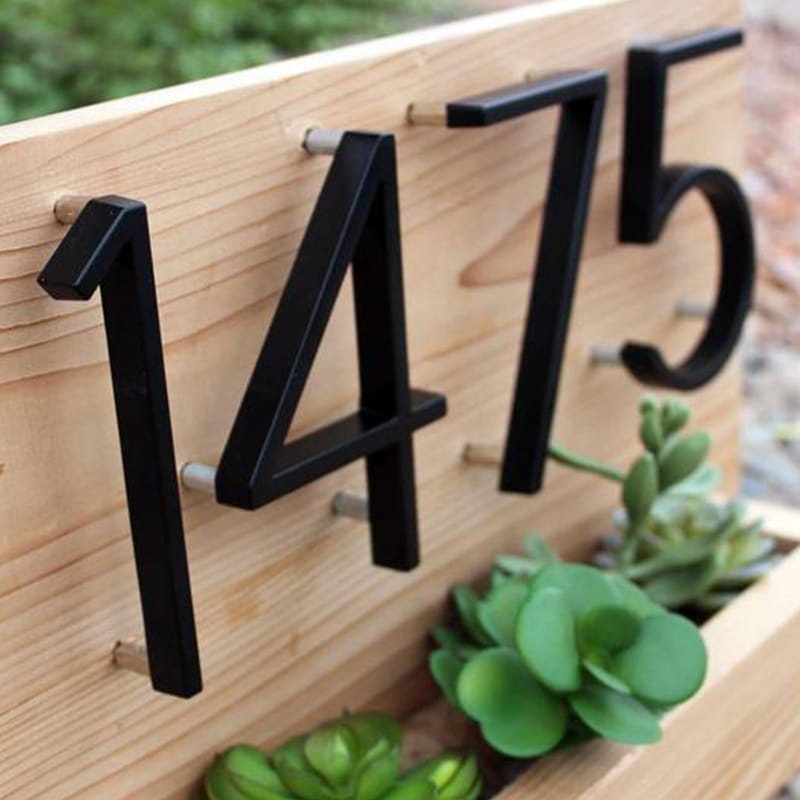 3D black house number