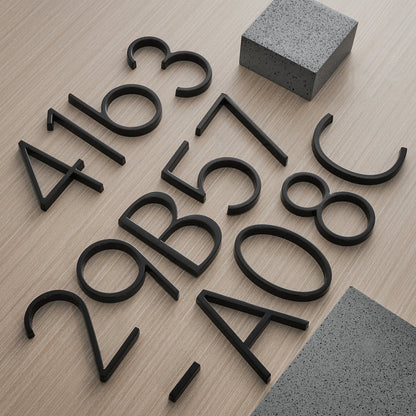3D black house number