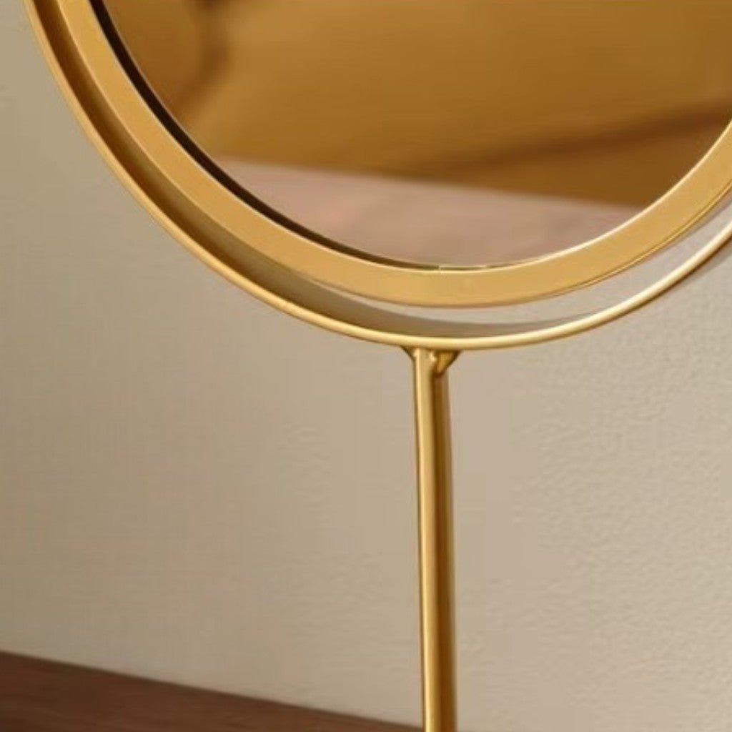 Rotating freestanding makeup mirror