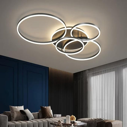 Lampa sufitowa LED z pierścieniami i pilotem