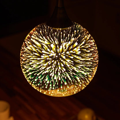 Suspension avec abat-jour en verre 3D