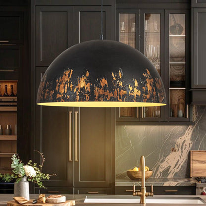Metal dome pendant lamp