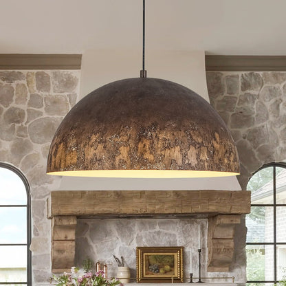 Metal dome pendant lamp