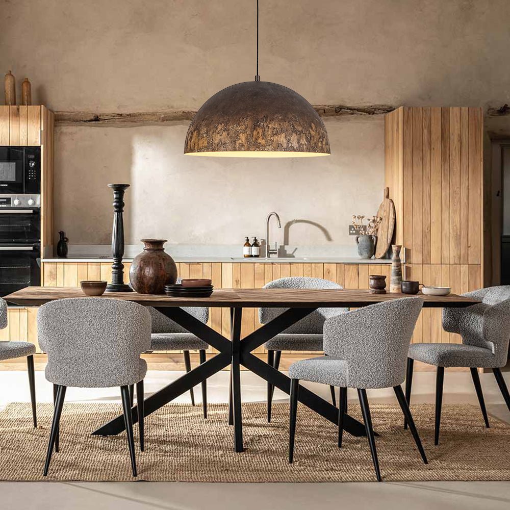 Metal dome pendant lamp