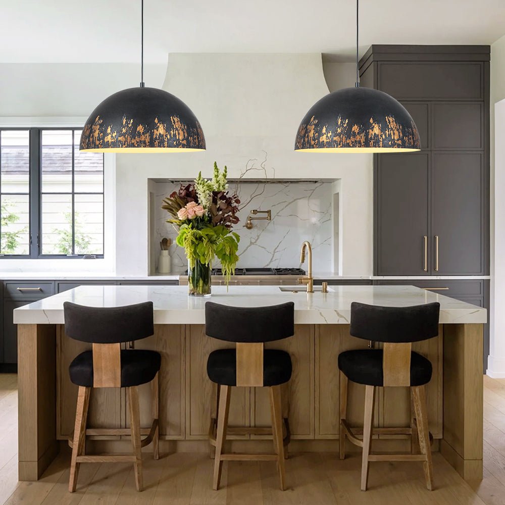 Metal dome pendant lamp