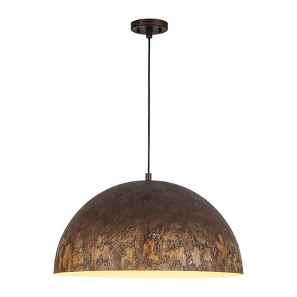 Metal dome pendant lamp
