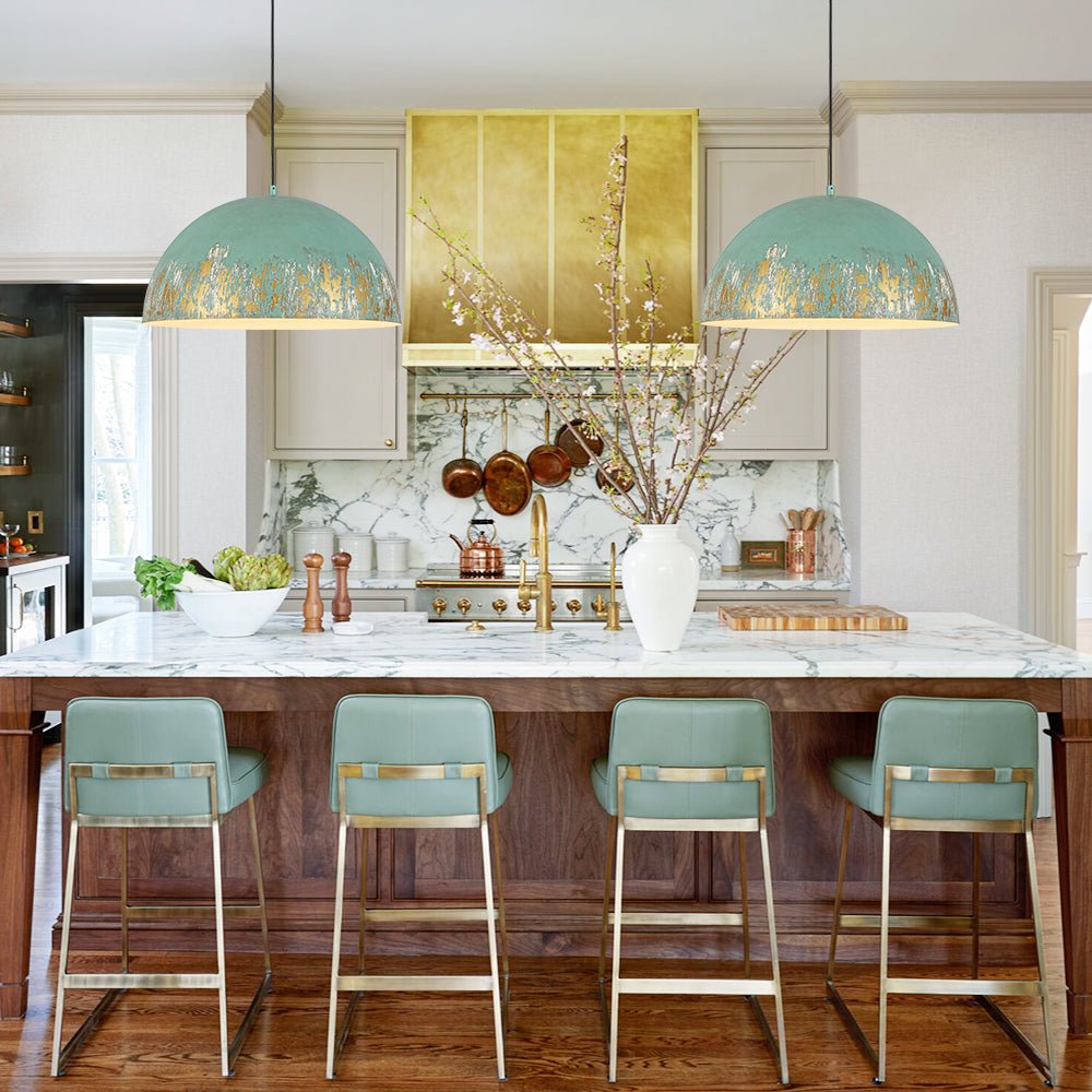 Metal dome pendant lamp
