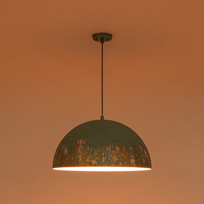 Metal dome pendant lamp