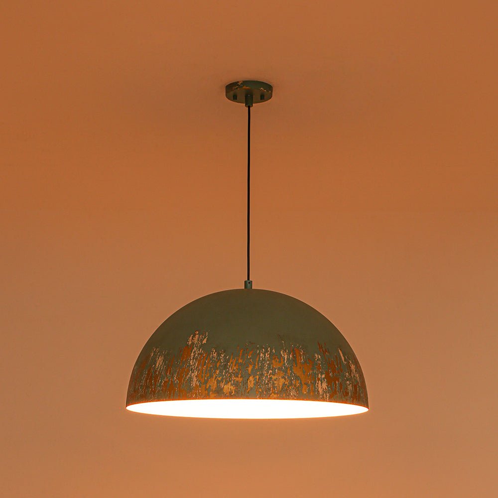 Metal dome pendant lamp