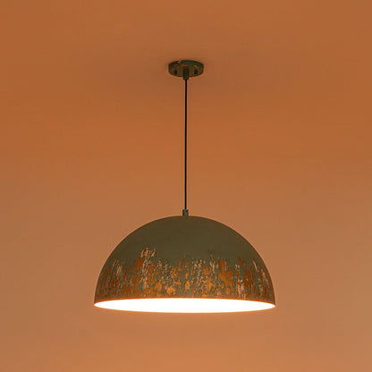 Metal dome pendant lamp