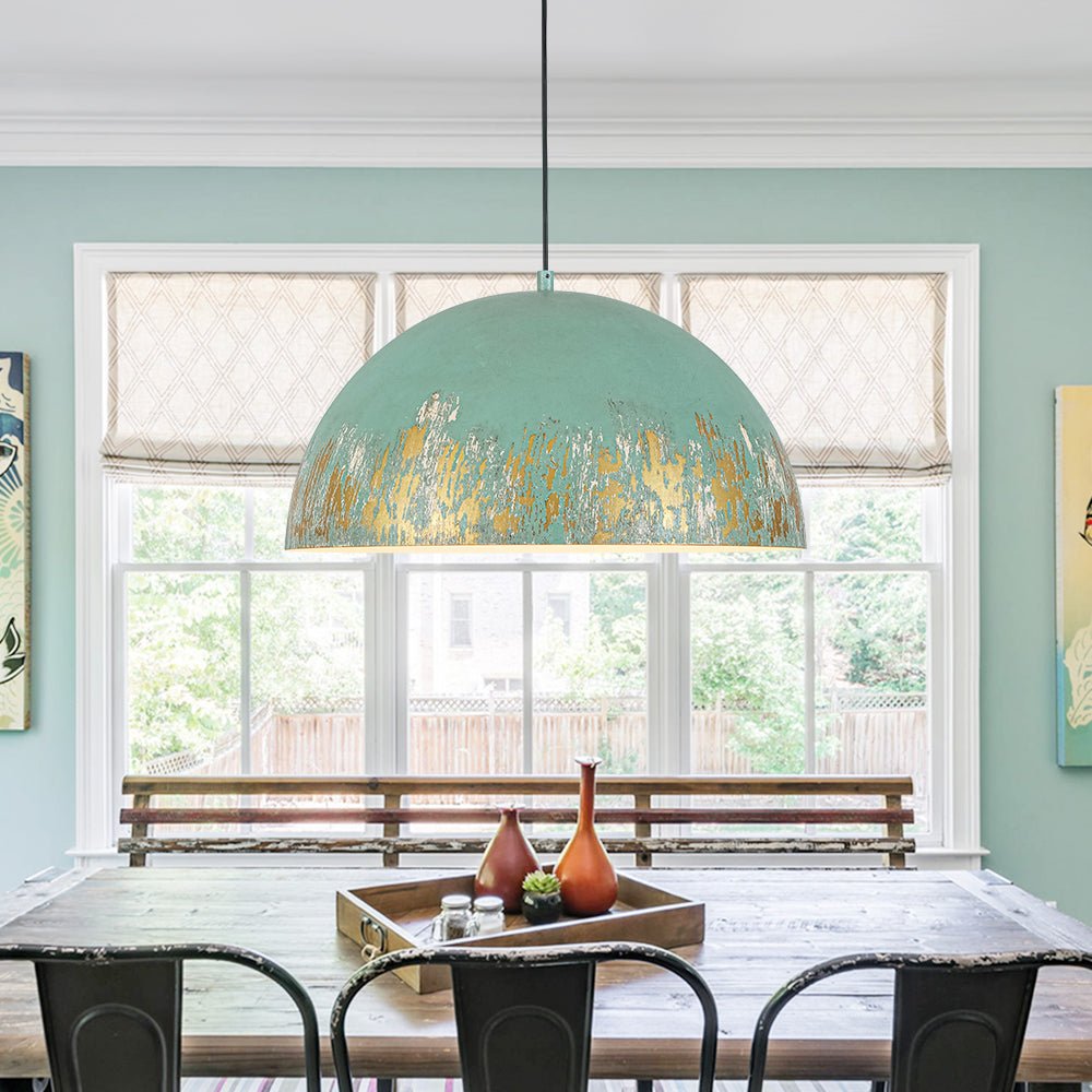 Metal dome pendant lamp
