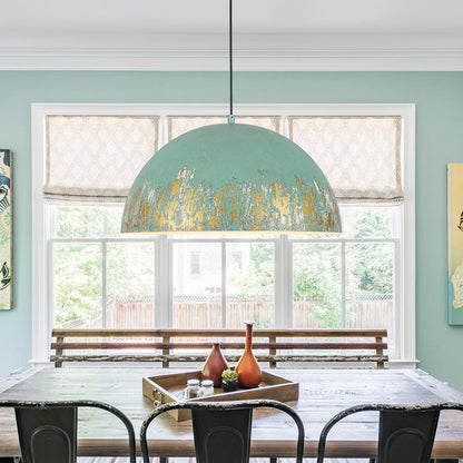 Metal dome pendant lamp