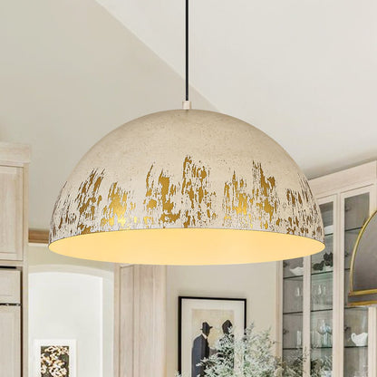 Metal dome pendant lamp