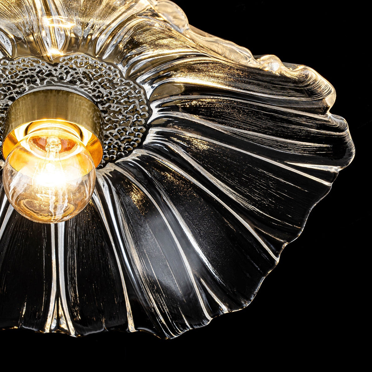 Plafonnier en verre en forme de fleur de lotus
