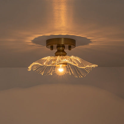 Plafonnier en verre en forme de fleur de lotus