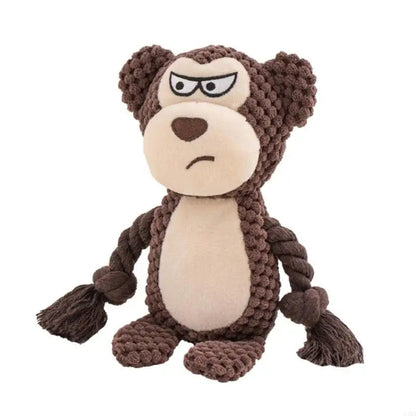 Jouet en peluche pour chien avec corde