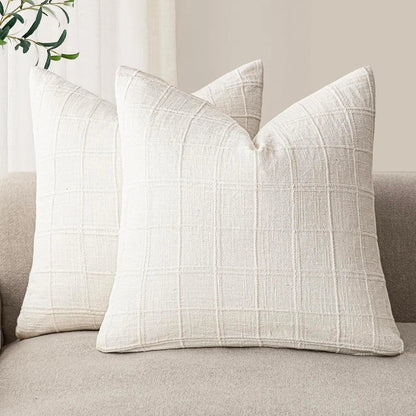 Housse de coussin à carreaux