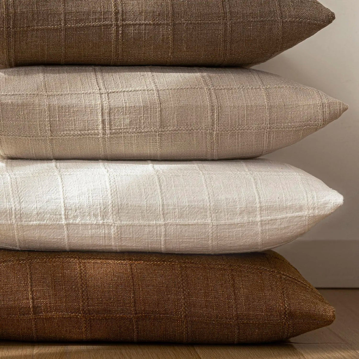 Housse de coussin à carreaux