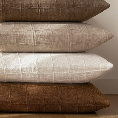 Housse de coussin à carreaux