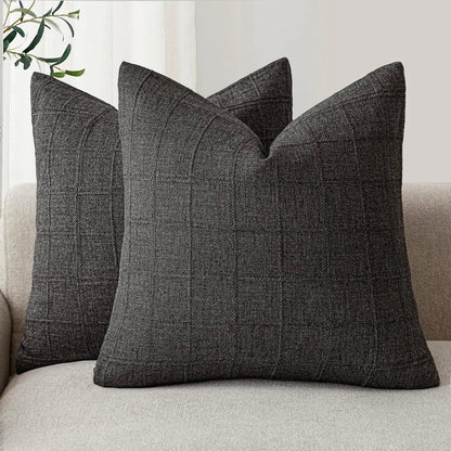 Housse de coussin à carreaux