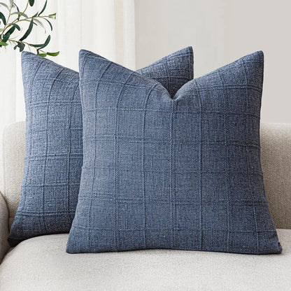 Housse de coussin à carreaux