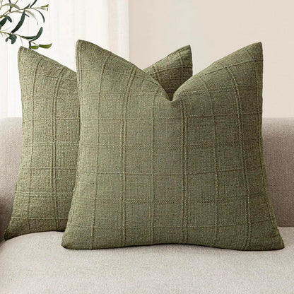 Housse de coussin à carreaux