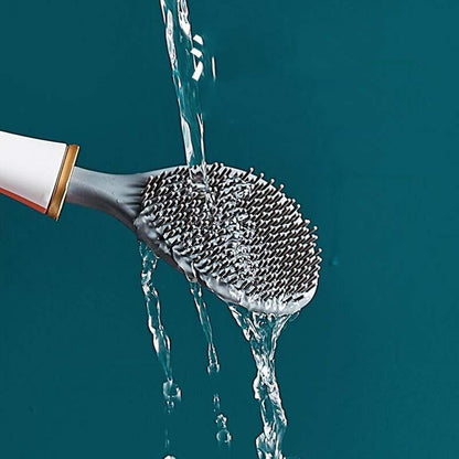 Silicone toilet brush with holder
