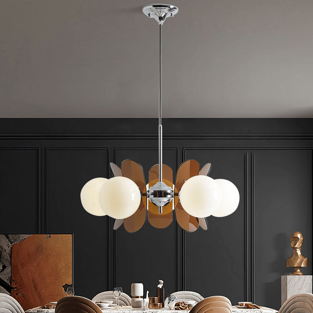 Retro Bauhaus 8-Light Chandelier