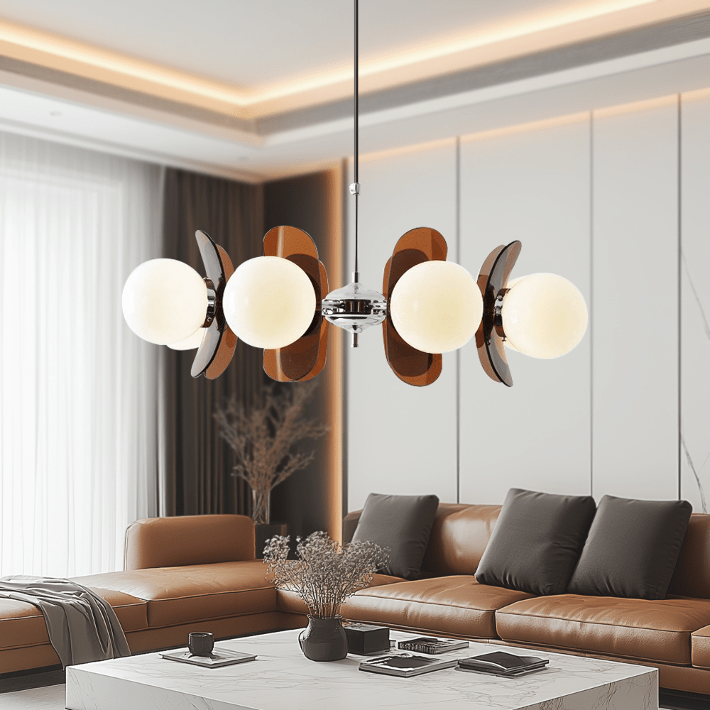 Retro Bauhaus 8-Light Chandelier