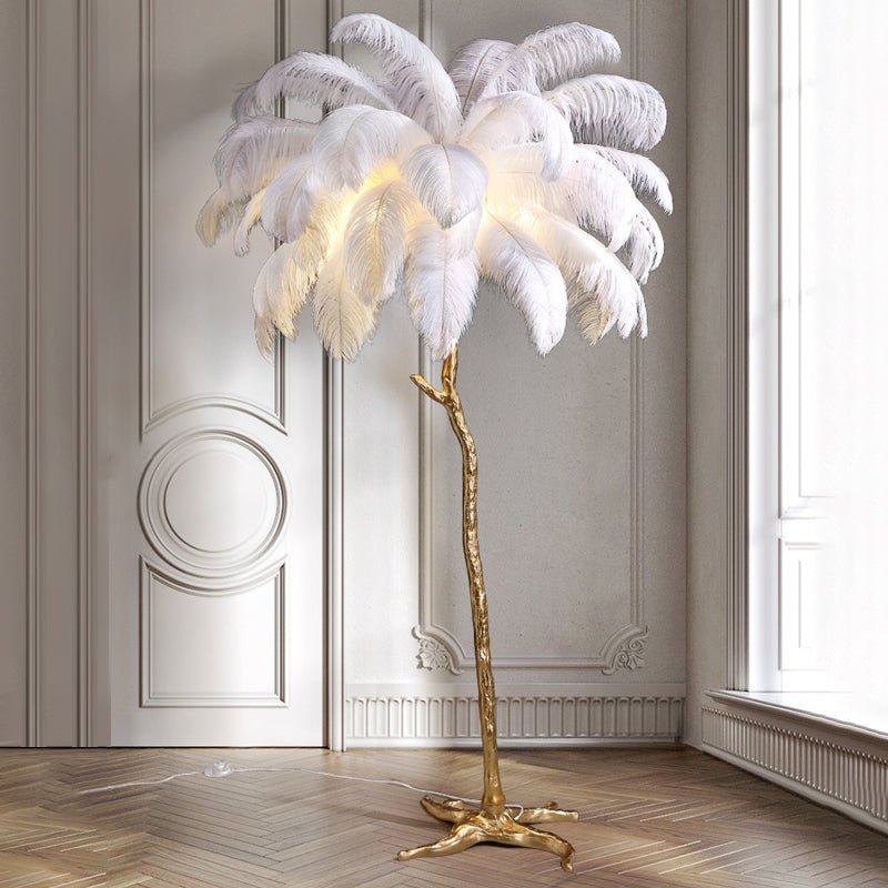 Lampa podłogowa z piórami 3 tryby