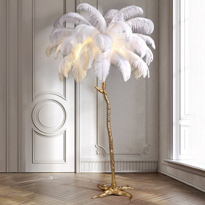Lampa podłogowa z piórami 3 tryby